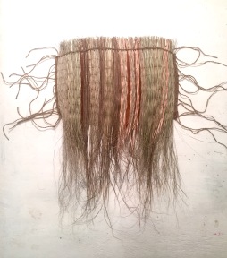 Desert Cinderella's Corset, loom weaving , palm fibers, jute thread
