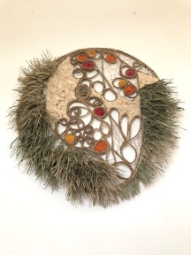 Circle of Life 2, wool, palm leaves, cotton and jute yarn